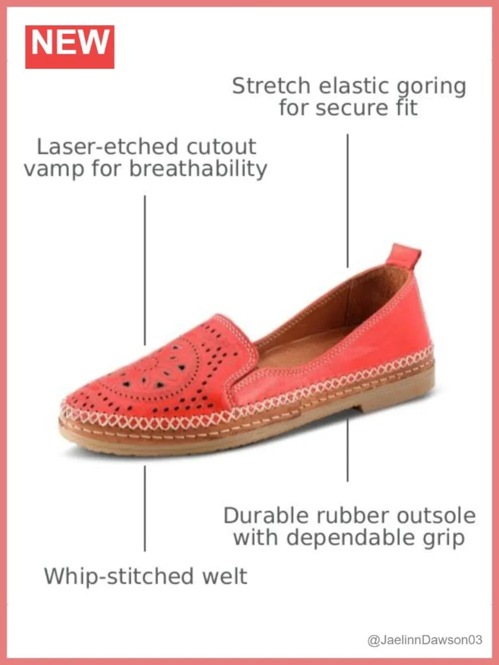 Premium Leather Slip-On Loafers with Laser Cutout Design, Elastic Goring,
